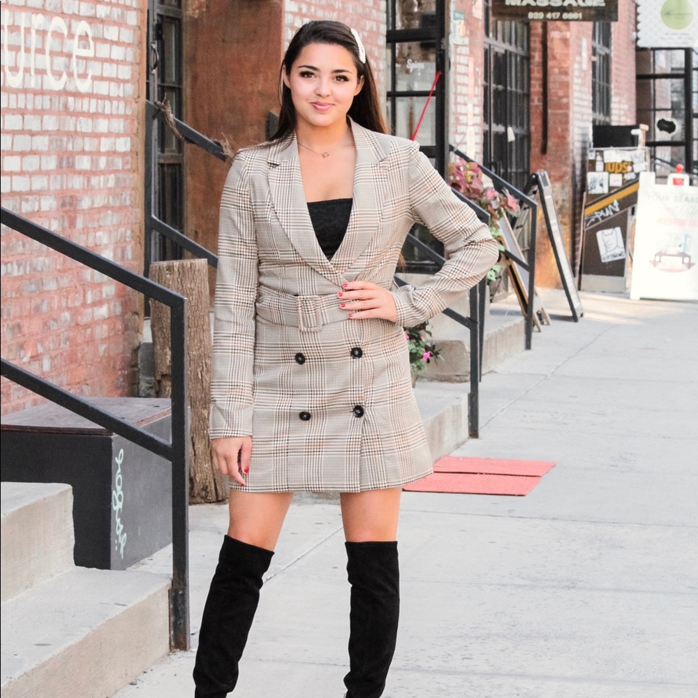 Suit Dress | Plaid Blazer Dress